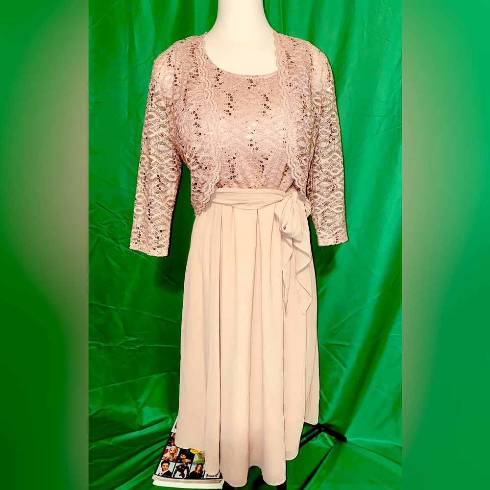 Sandra Darren dress with sequins jacket